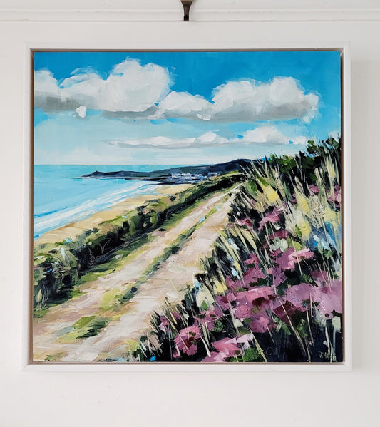 Bell Heather and Blue Skies. Original Artwork by Jo Allum