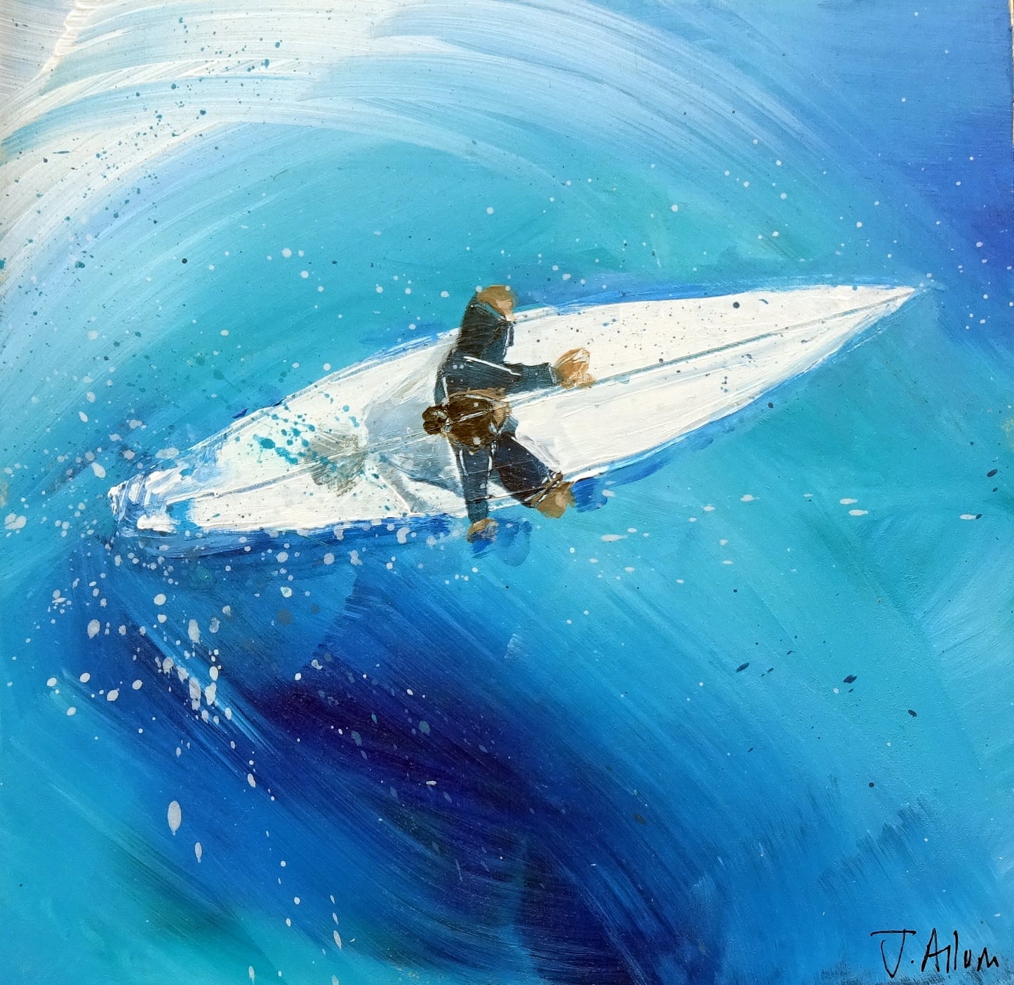 Aerial Surfer II.  Original Painting by Jo Allum