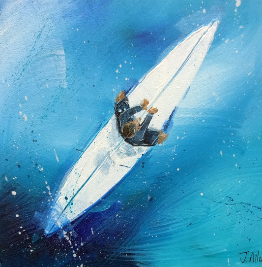 Aerial Surfer I.  Original painting by Jo Allum