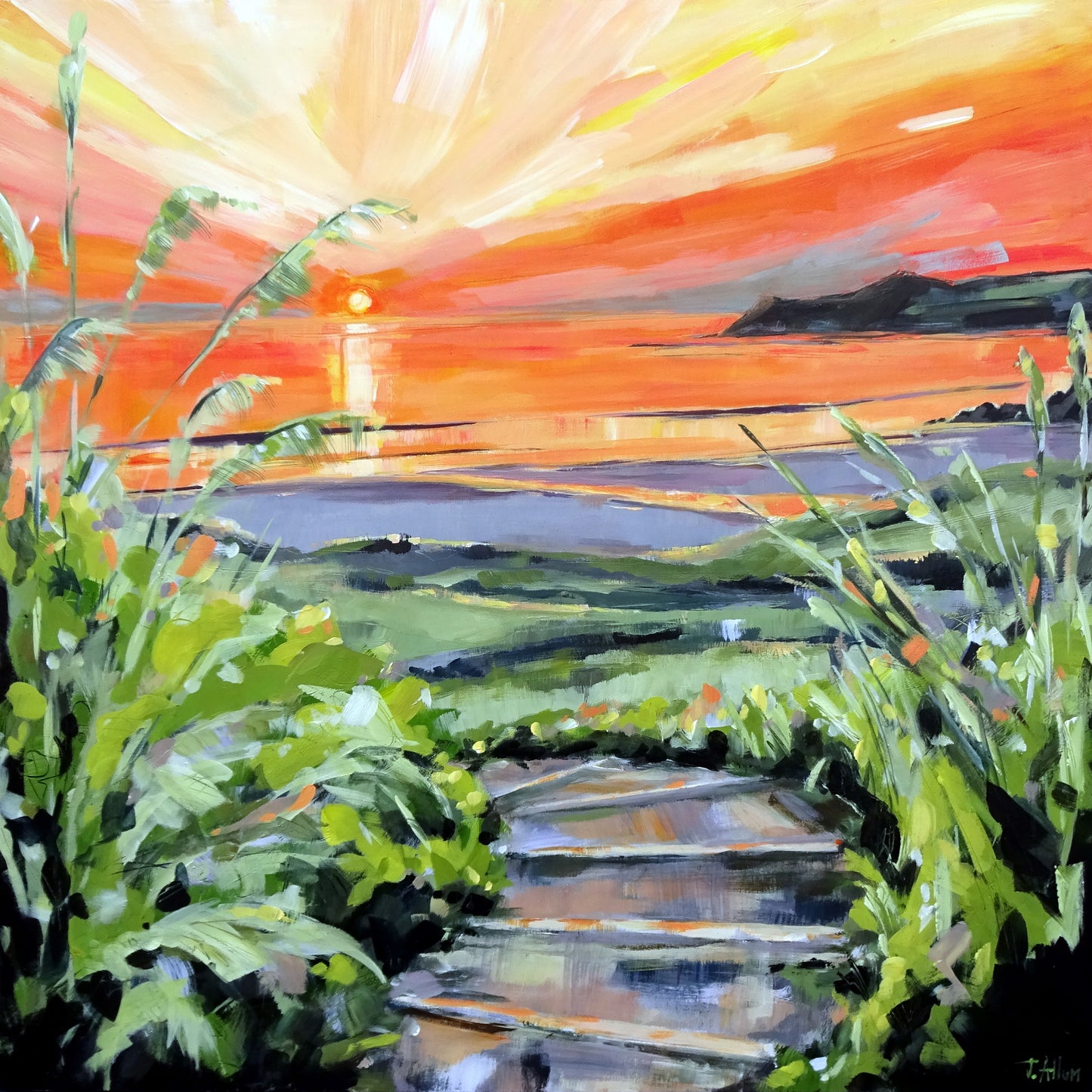 Late Summer Sunset. Art Print by Jo Allum