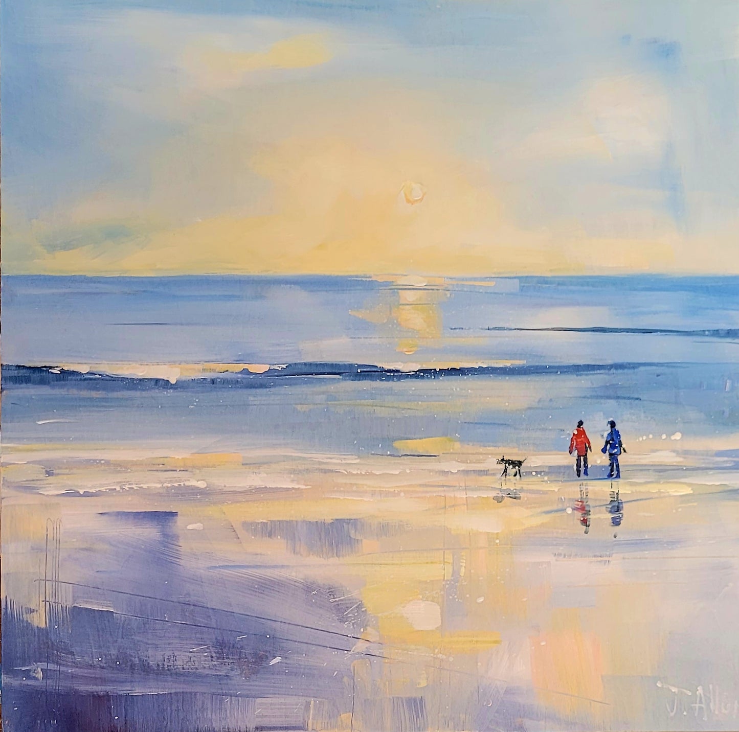 Sunset Stroll II. Original painting by Jo Allum